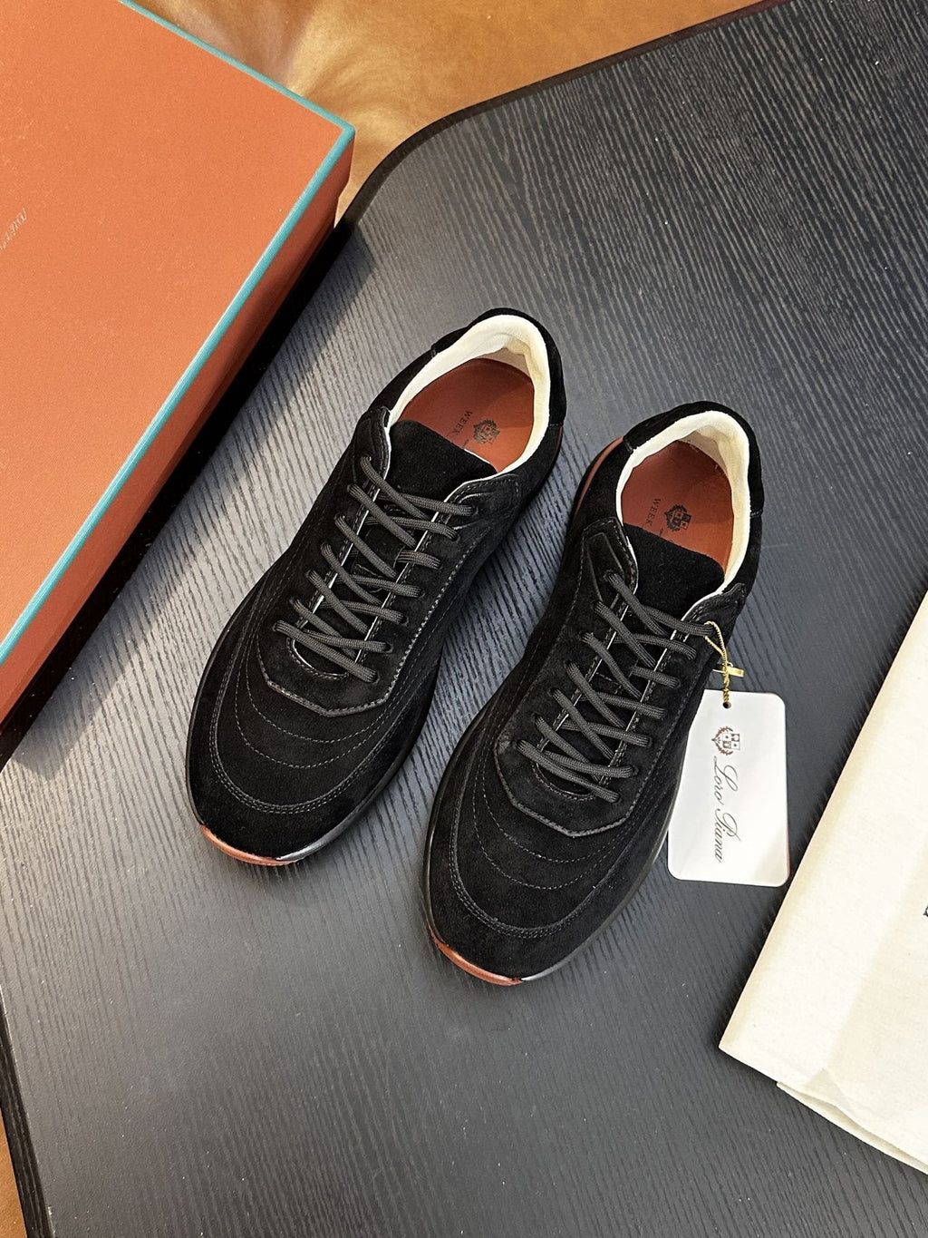 Loro Piana Taupe-Gray Low-Top Sneakers