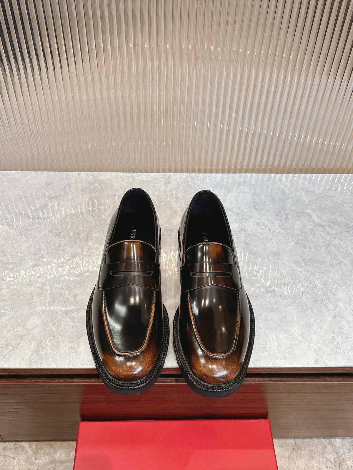 Ferragamo Black Leather Loafers