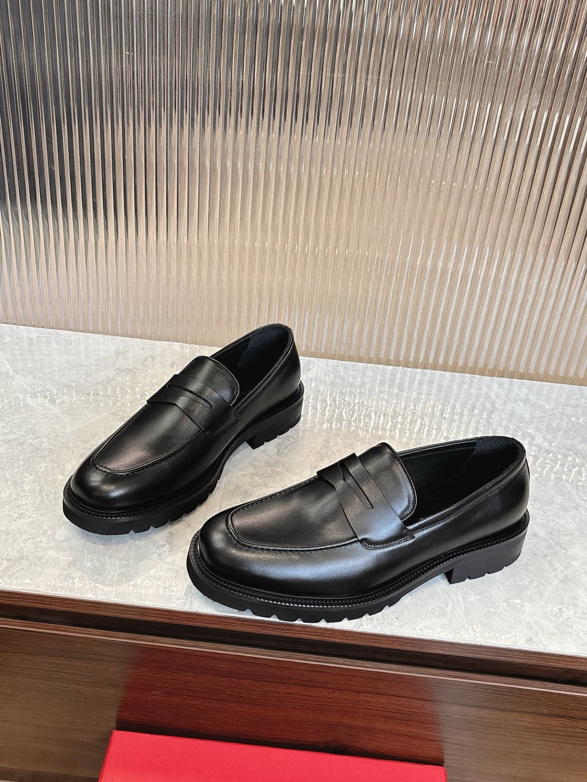 Ferragamo Black Leather Loafers