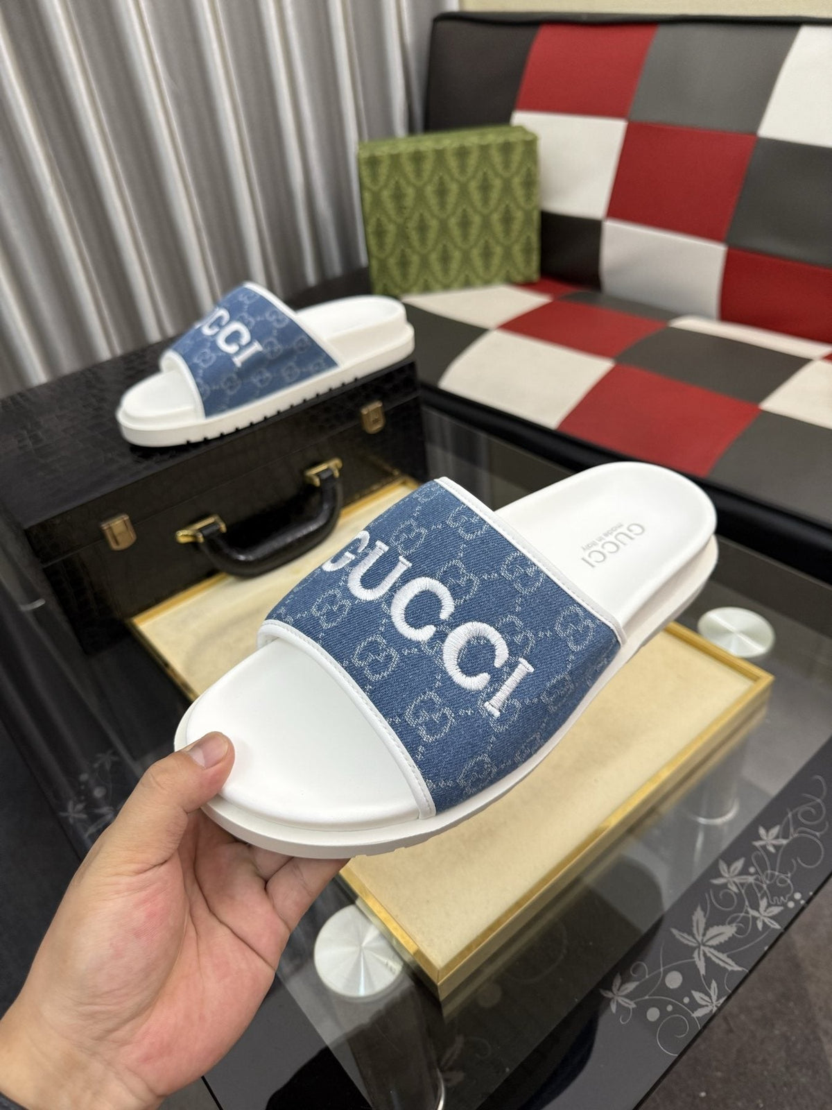 Gucci Logo Strap Slide Sandals