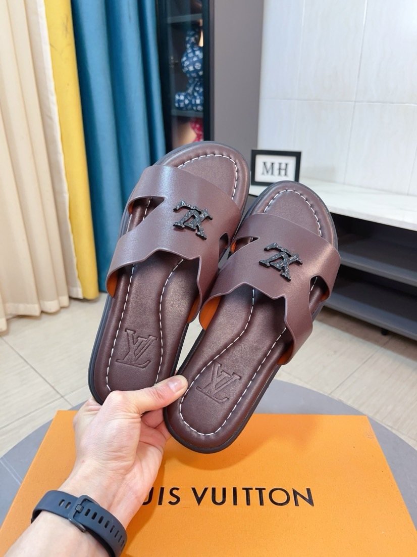 Louis Vuitton Men's Interlaced Strap Slide Sandals