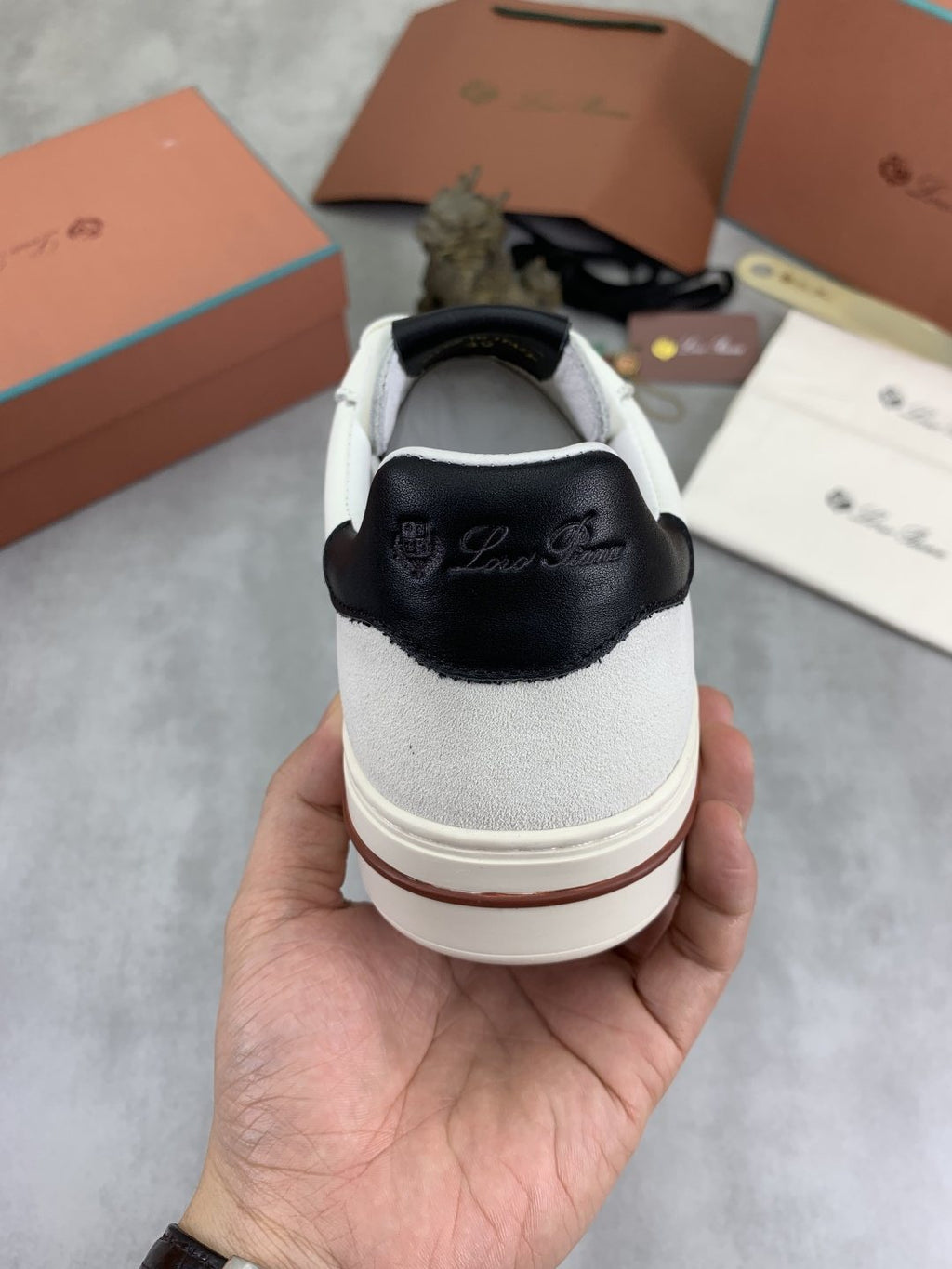 Loro Piana Contrast Stripe Low-Top Sneakers