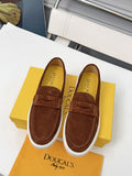Doucal's Contrast-Sole Slip-On Shoes
