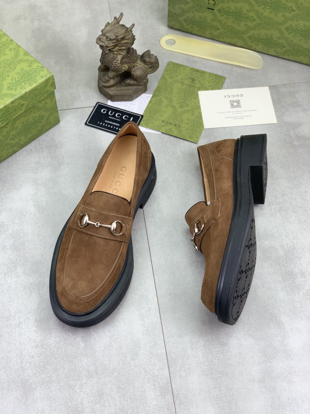 Gucci Men's Metal-Bit Loafers