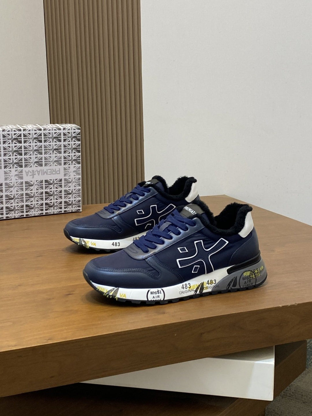 Premiata Graphic Side Lace-Up Sneakers
