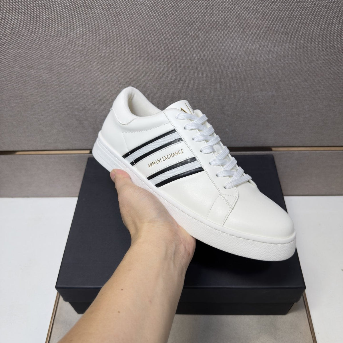 Armani Men's Stripe Sneakers