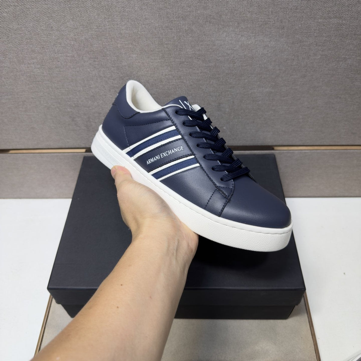 Armani Men's Stripe Sneakers
