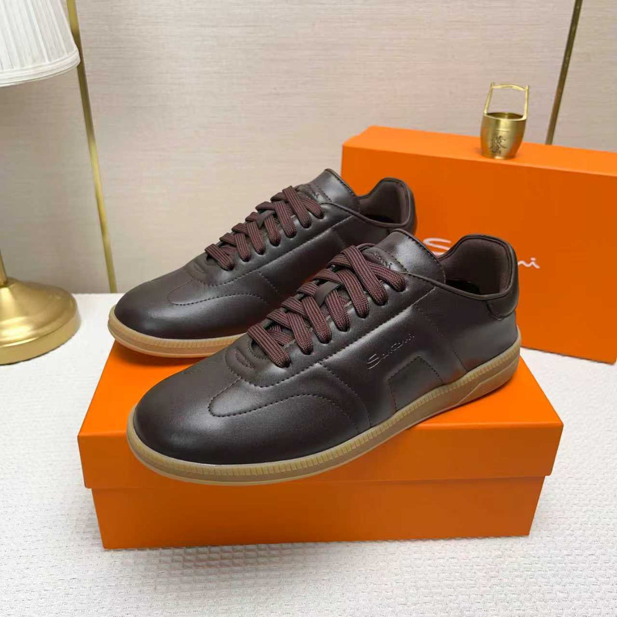 Santoni Embossed Low-Top Sneakers