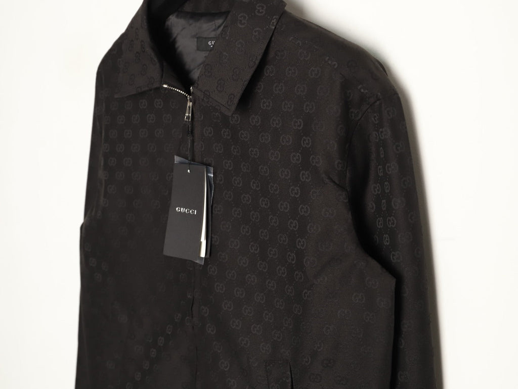 Gucci GG Pattern Zip-Up Jacket - Dark Brown