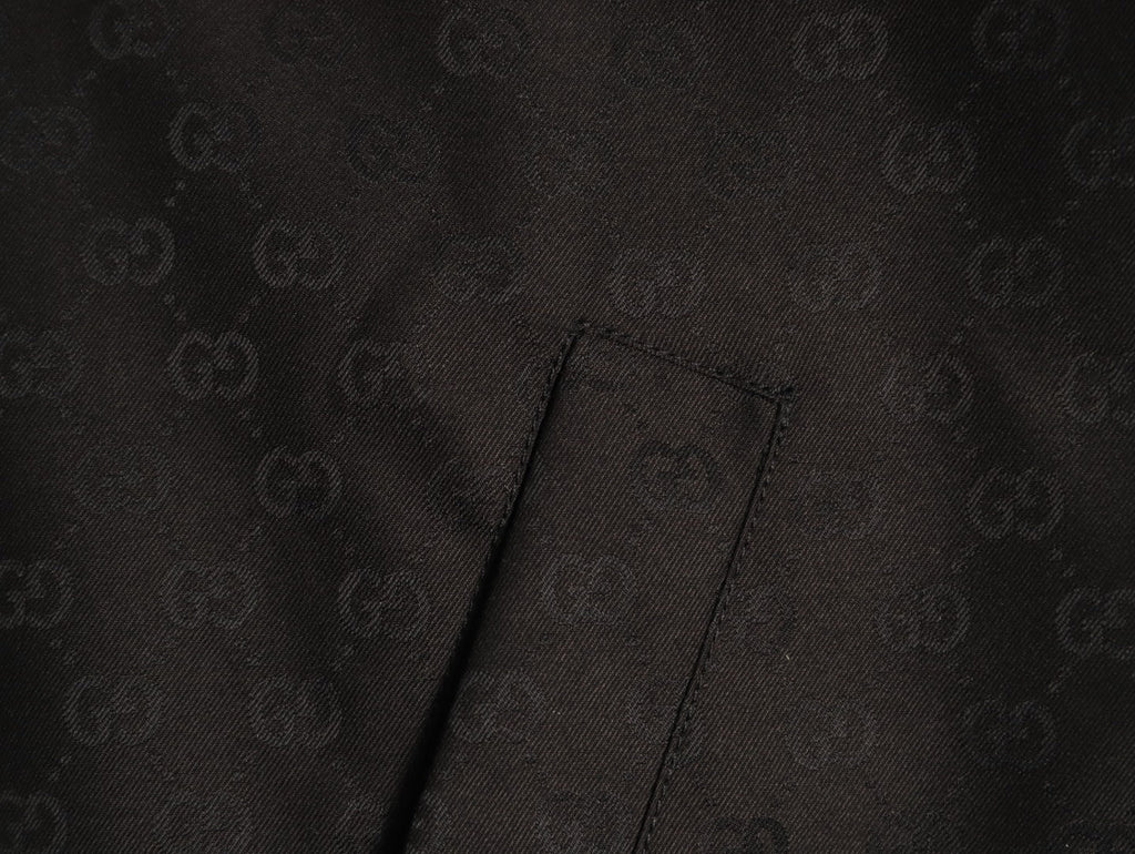 Gucci GG Pattern Zip-Up Jacket - Dark Brown
