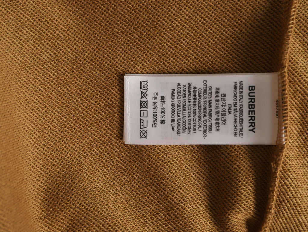Burberry Equestrian-Detail Collared Half-Zip Sweatshirt - Camel